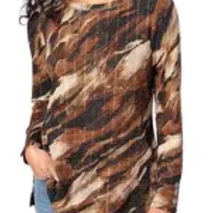 Susan Graver Weekend Metallic Knit Button Detailed Top